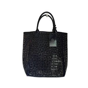 Tory Burch Navy Blue Perforated Tote Beach Bag